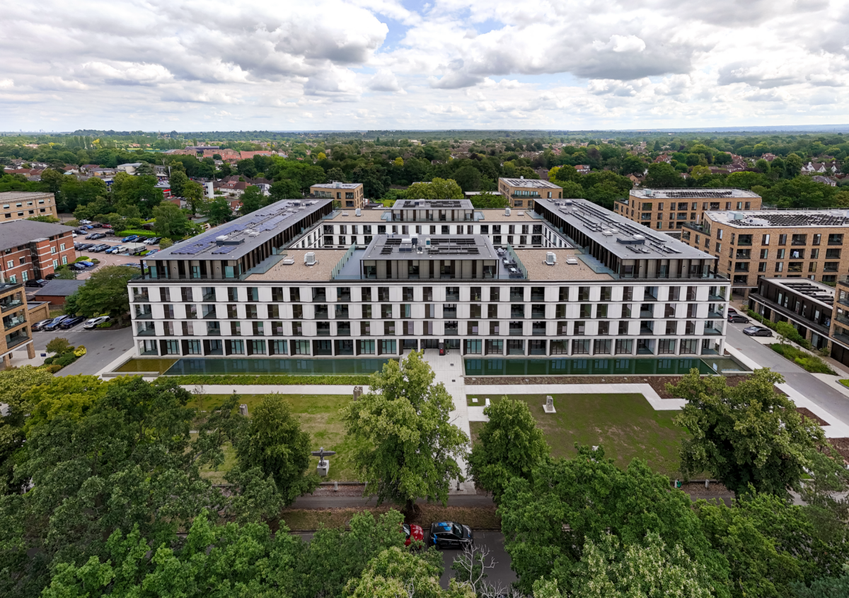 Renewable energy systems installed at Walton Court - wide shot of whole building - Elliotts Premier Roofing